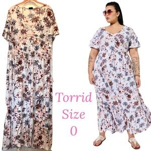 Torrid Maxi Cotton Slub Babydoll Beach Dress Size 0